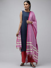 Lavender Pink Cotton Jamdani Dupatta
