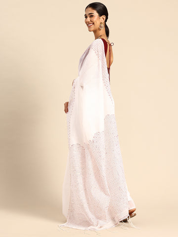 Silk Cotton Sequins Saree with Blouse Piece