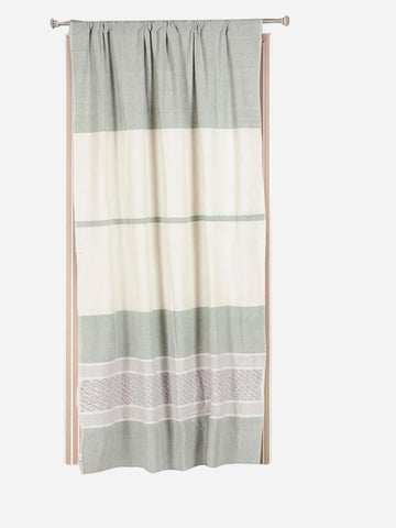 Sage Green Cotton  Rod Pocket Door Curtain- Single Panel
