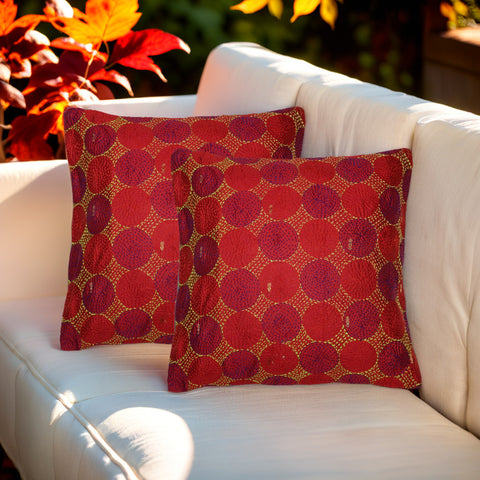 Cream Grey  Kantha Silk Reversible Cushion Cover - Pack of 1