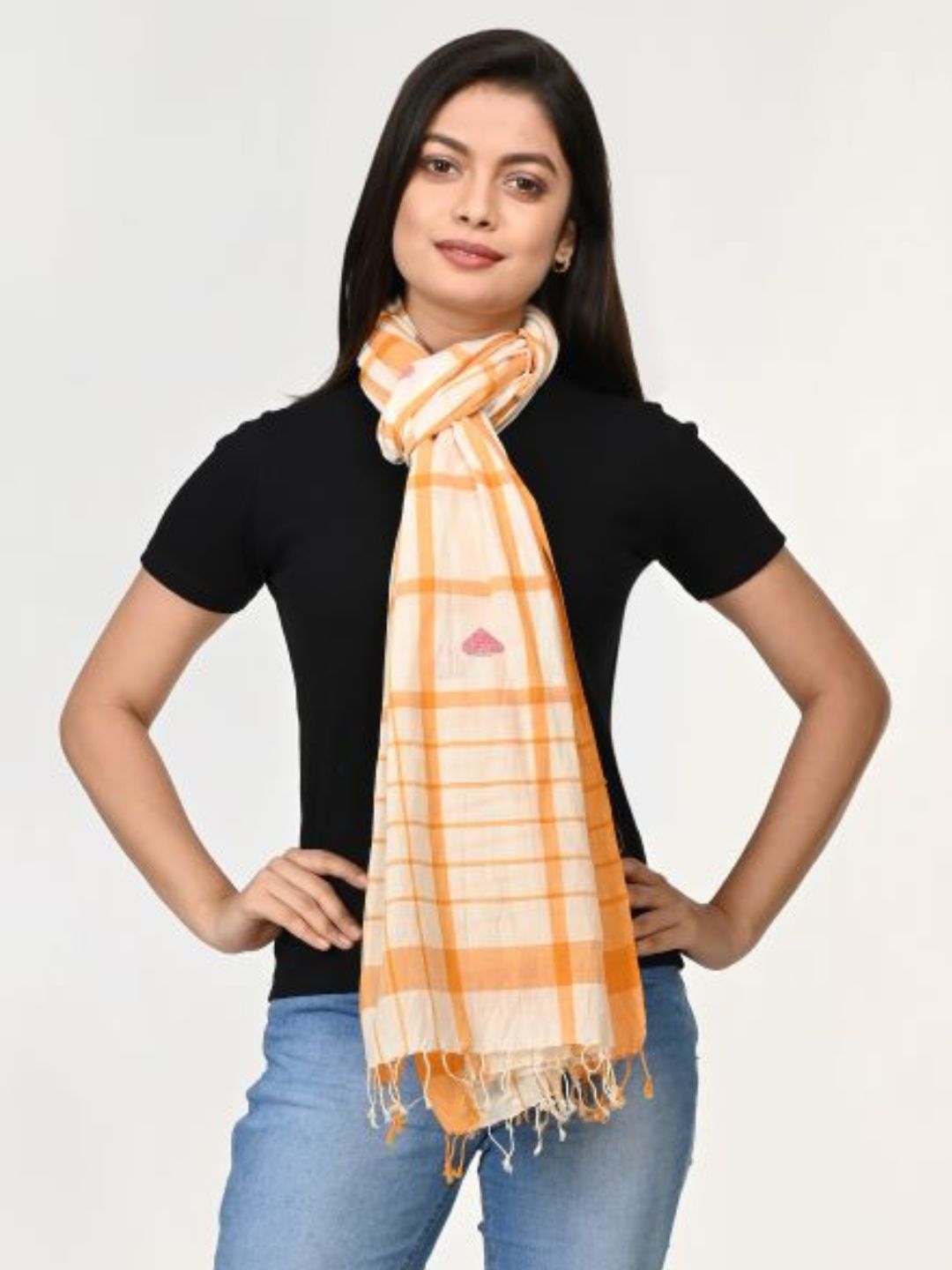 Handloom Jamdani Cotton Stole for women