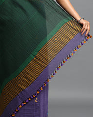 ArtEastri Handloom Violet Kantha Cotton Saree