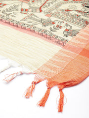 Pure Cotton Madhubani Print Dupatta- Krishna Palki