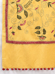 Mustard yellow Kantha Stitch Cotton Dupatta