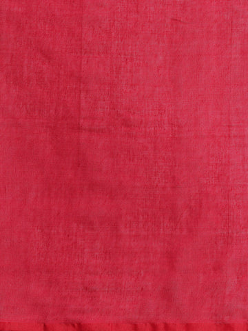 ArtEastri Maroon Magenta Solid Cotton Saree with Blouse piece