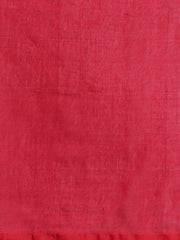 ArtEastri Maroon Magenta Solid Cotton Saree with Blouse piece
