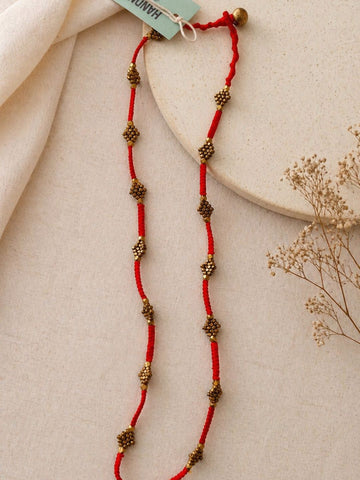 Handmade Red Beaded Necklace