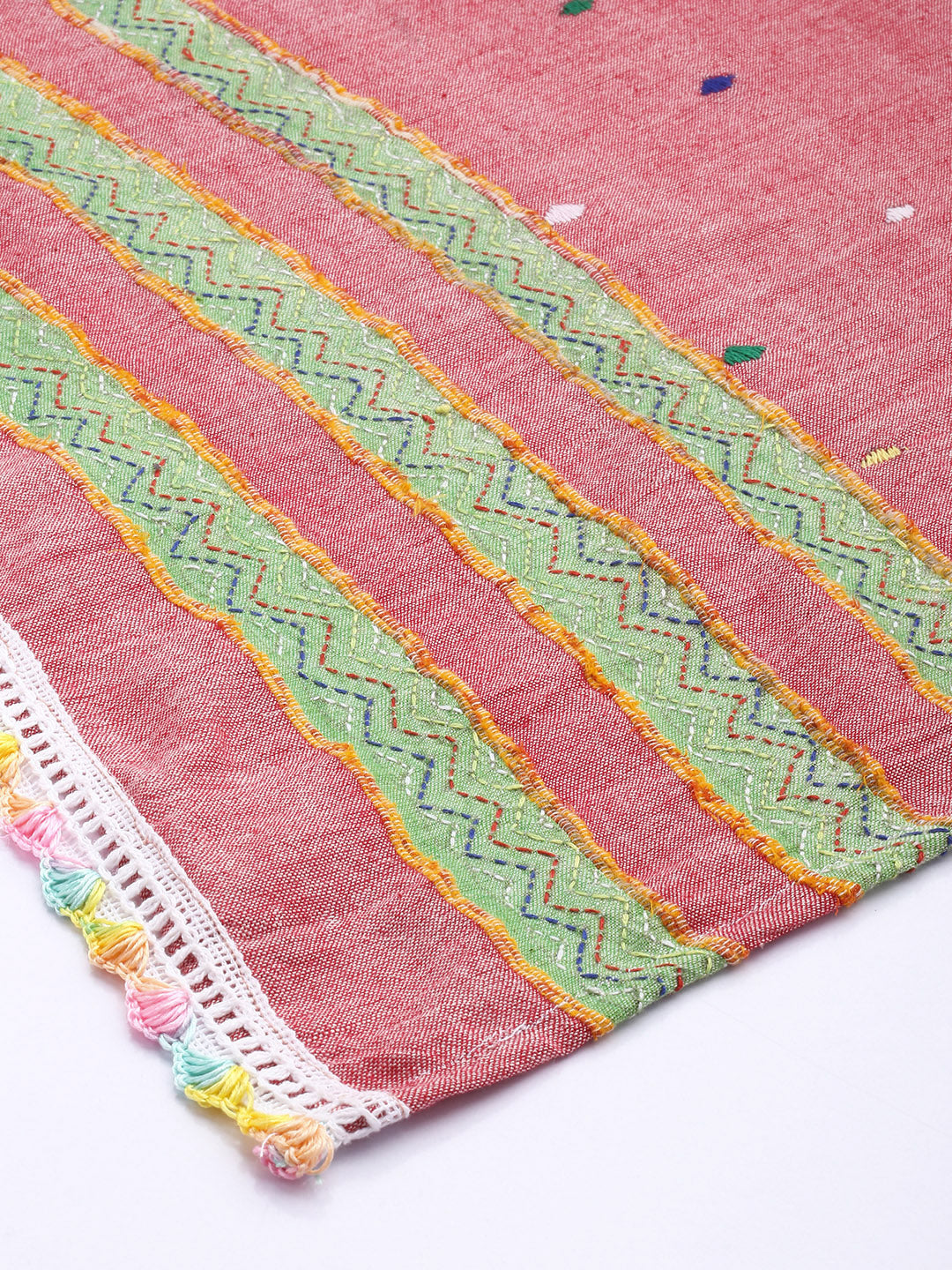 Pink Khesh Kantha Cotton dupatta