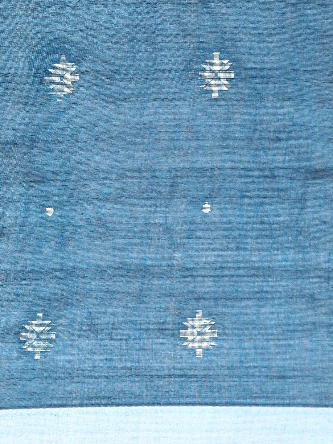 Blue Woven  Cotton Saree