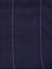 Navy Blue Cotton Saree with Pompoms