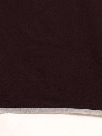 ArtEastri Handloom Dark Chocolate Ghicha Pallu Kantha Stitch Saree with Blouse piece