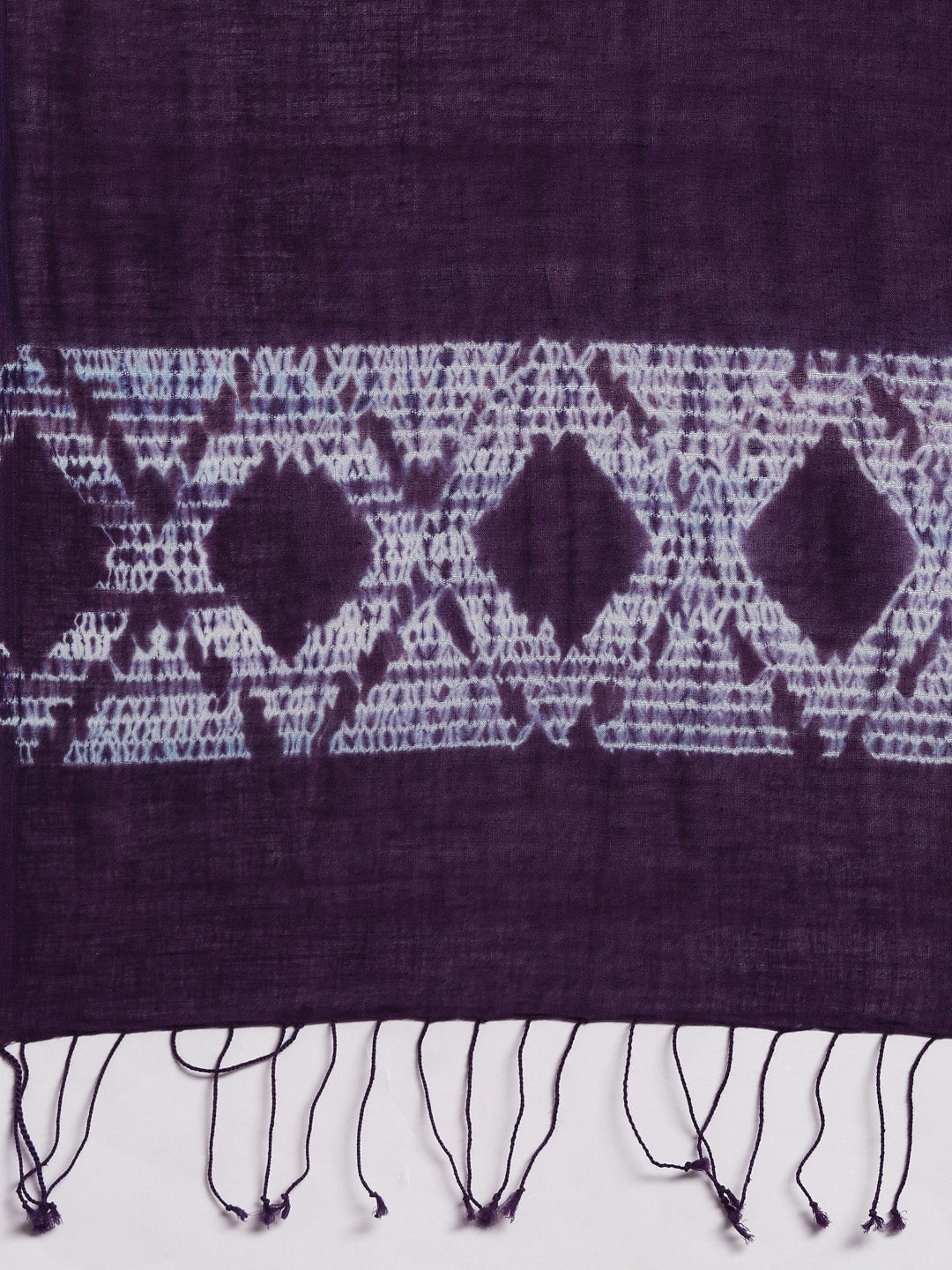 Purple Woven Shibori Handloom Mul Cotton Stole