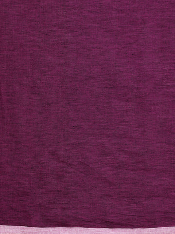 ArtEastri Handloom Purple Ghicha Pallu Kantha Stitch Saree with Blouse piece