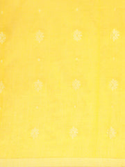 Yellow White Buti Cotton Saree