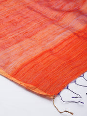 Orange Handwoven Silk Matka Dupatta