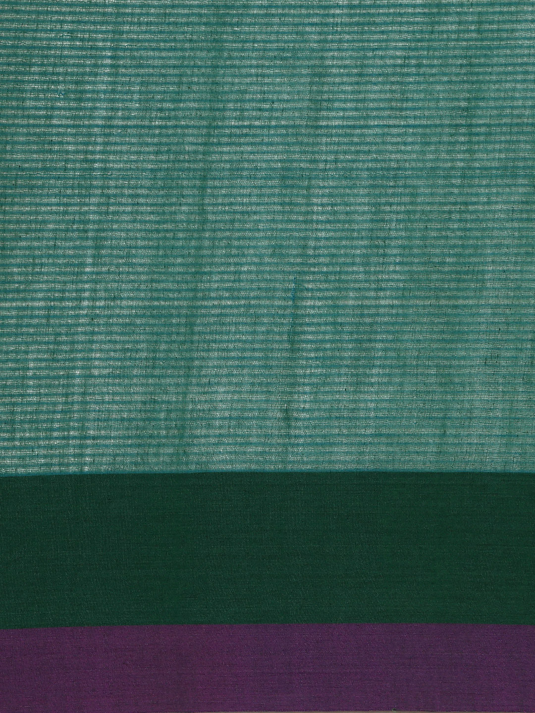 Green Purple Striped Cotton Saree