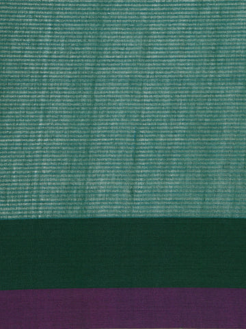 Green Purple Striped Cotton Saree