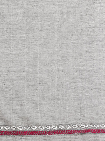 ArtEastri Handloom Grey Purple Cotton Kantha Saree