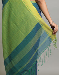 Teal Green Jacquard Cotton Saree