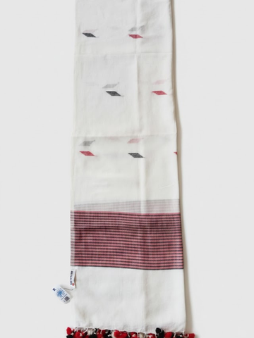 Cream Multi Buti Jamdani Cotton Stole