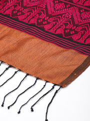 Copper Magenta Assamese Handloom Silk cotton Dupatta