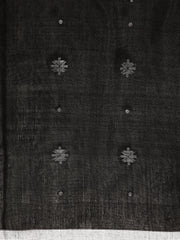 Black White Woven Cotton Saree