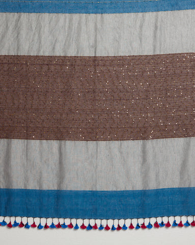Handloom Sequins Cotton Handloom Saree