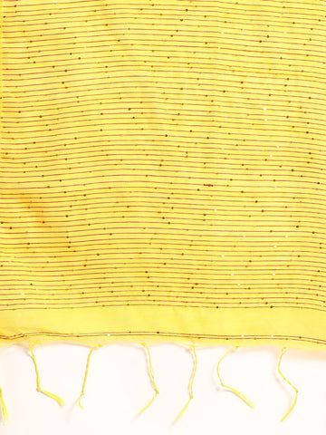 Silk Cotton Sequins Saree with Blouse Piece