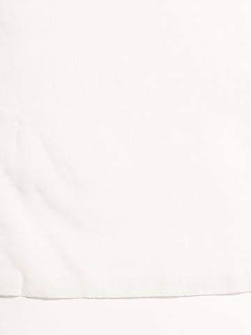 White Floral Cotton Saree with Blouse Piece