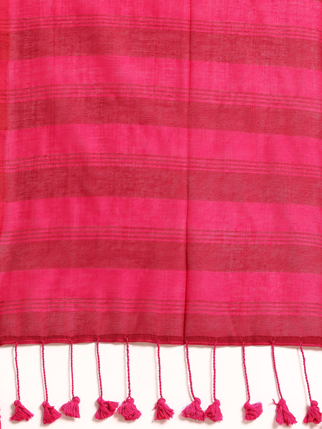 ArtEastri Maroon Magenta Solid Cotton Saree with Blouse piece