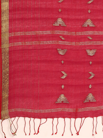 Handloom Zari buti  Jamdani Cotton Saree with blouse piece