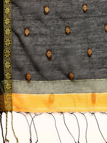 Zari Buti Silk Cotton Saree with blouse piece