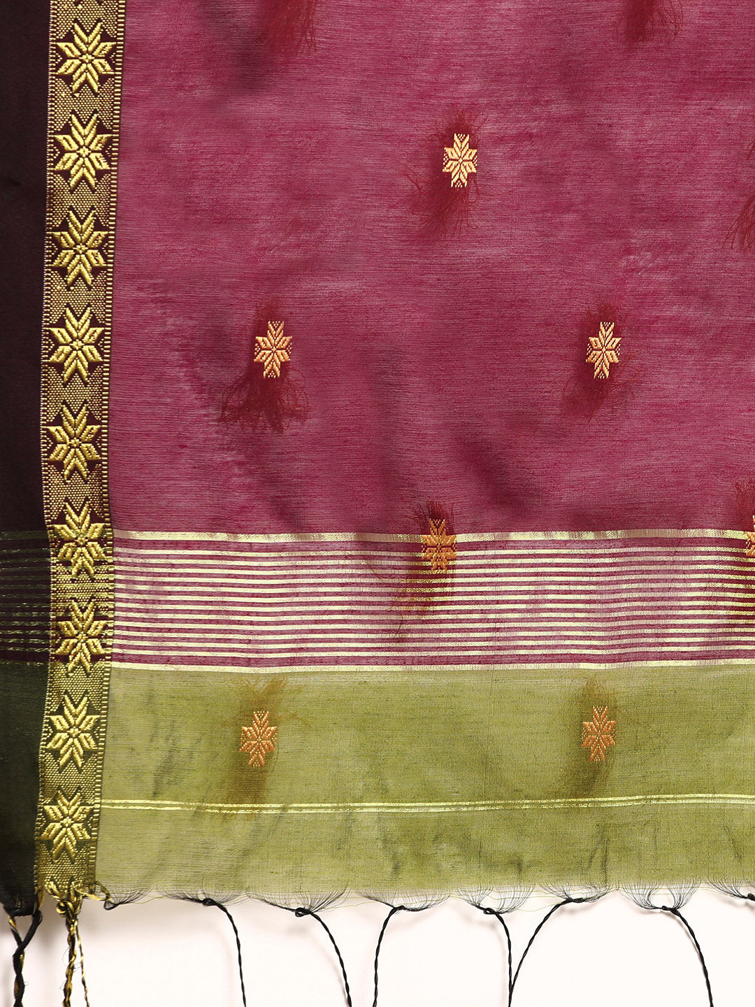 Zari Buti Silk Cotton Saree with blouse piece