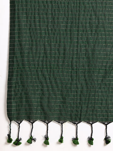ArtEastri Green Pure Cotton Saree With Blouse Piece