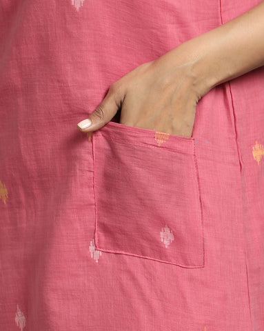 Pink Cotton Handloom Dress