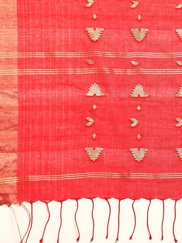 Handloom Zari buti  Jamdani Cotton Saree with blouse piece