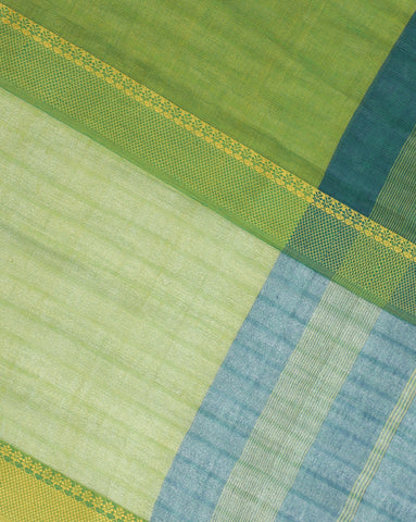 Teal Green Jacquard Cotton Saree