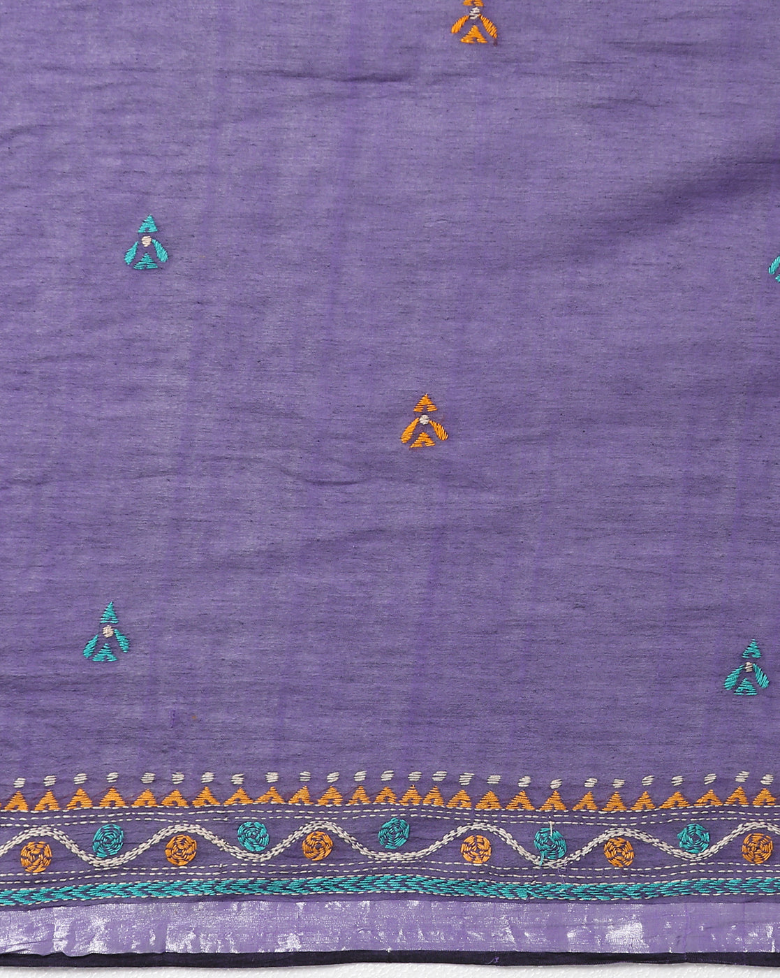 ArtEastri Handloom Violet Kantha Cotton Saree