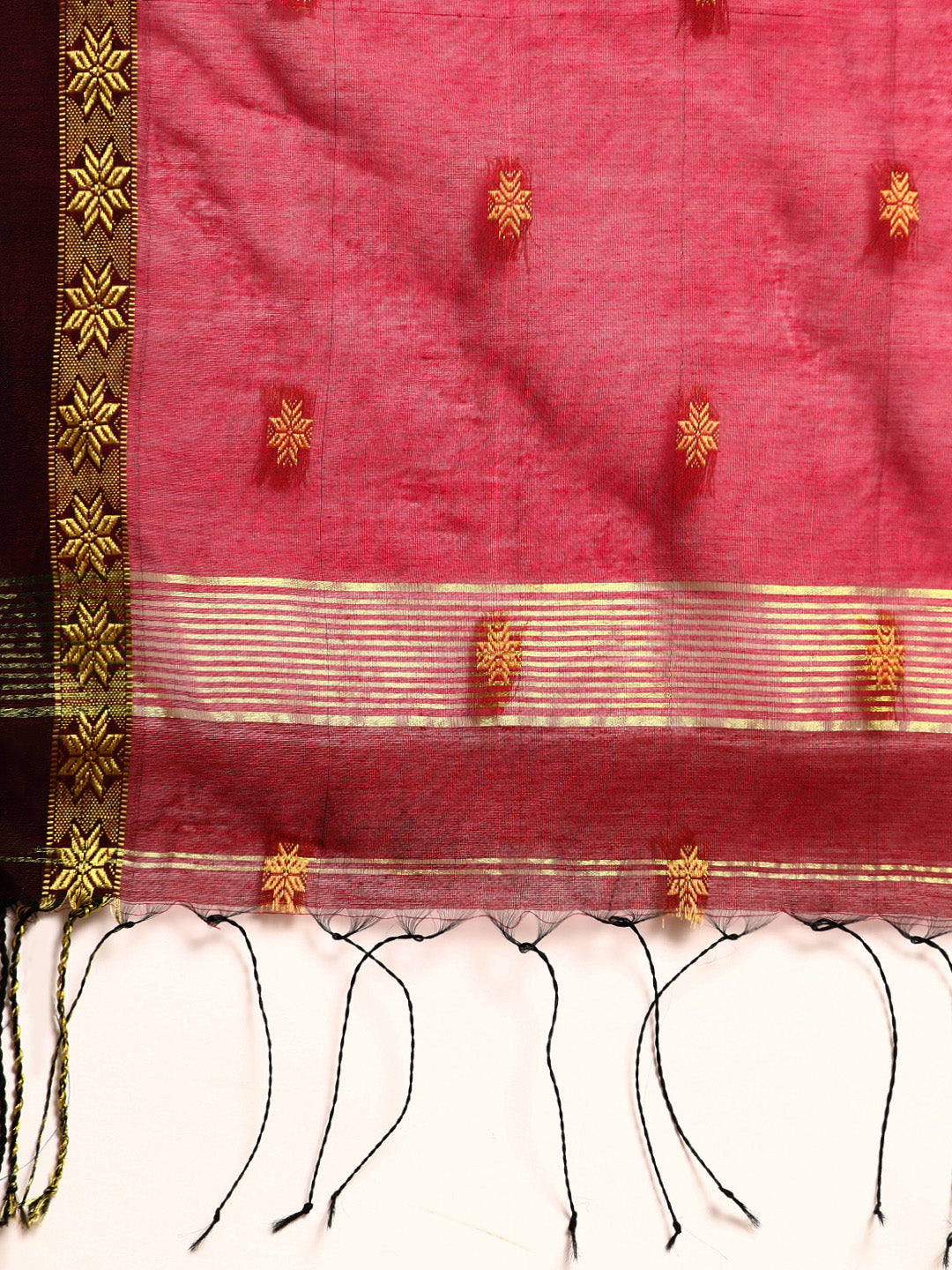 Zari Buti Silk Cotton Saree with blouse piece