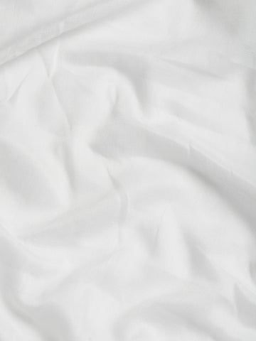 White Floral Cotton Saree with Blouse Piece