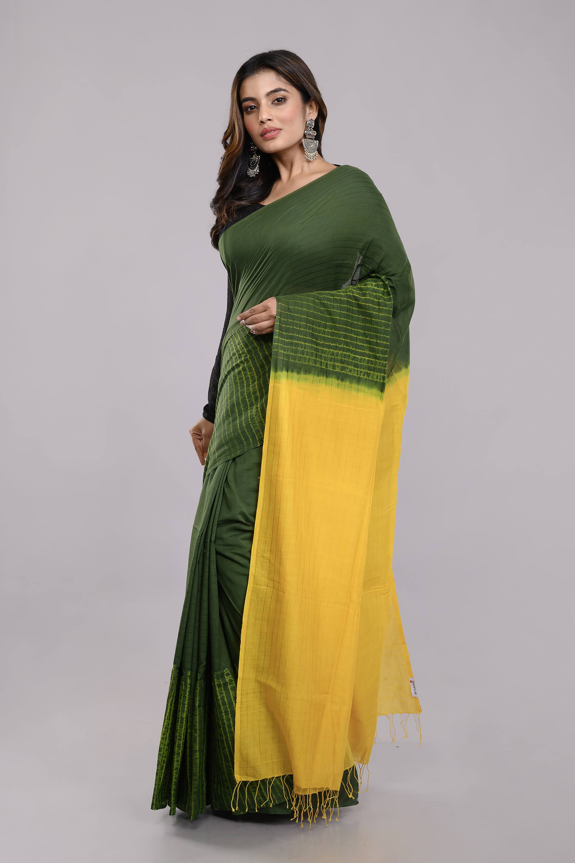 Hand Woven Shibori Cotton Saree