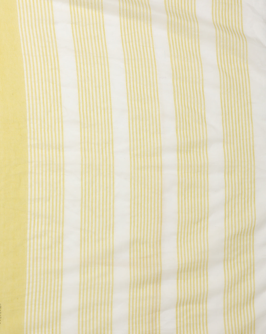 Cream Yellow Handblock print Cotton saree