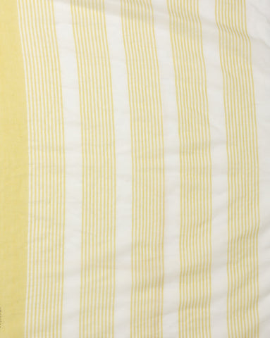 Cream Yellow Handblock print Cotton saree