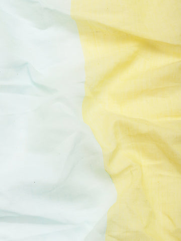 ArtEastri Handloom Sky Blue & Yellow Cotton Bird Print Saree