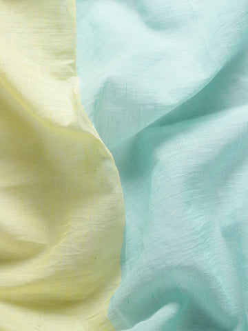 Blue Pink Pure Cotton Kantha Stitch saree