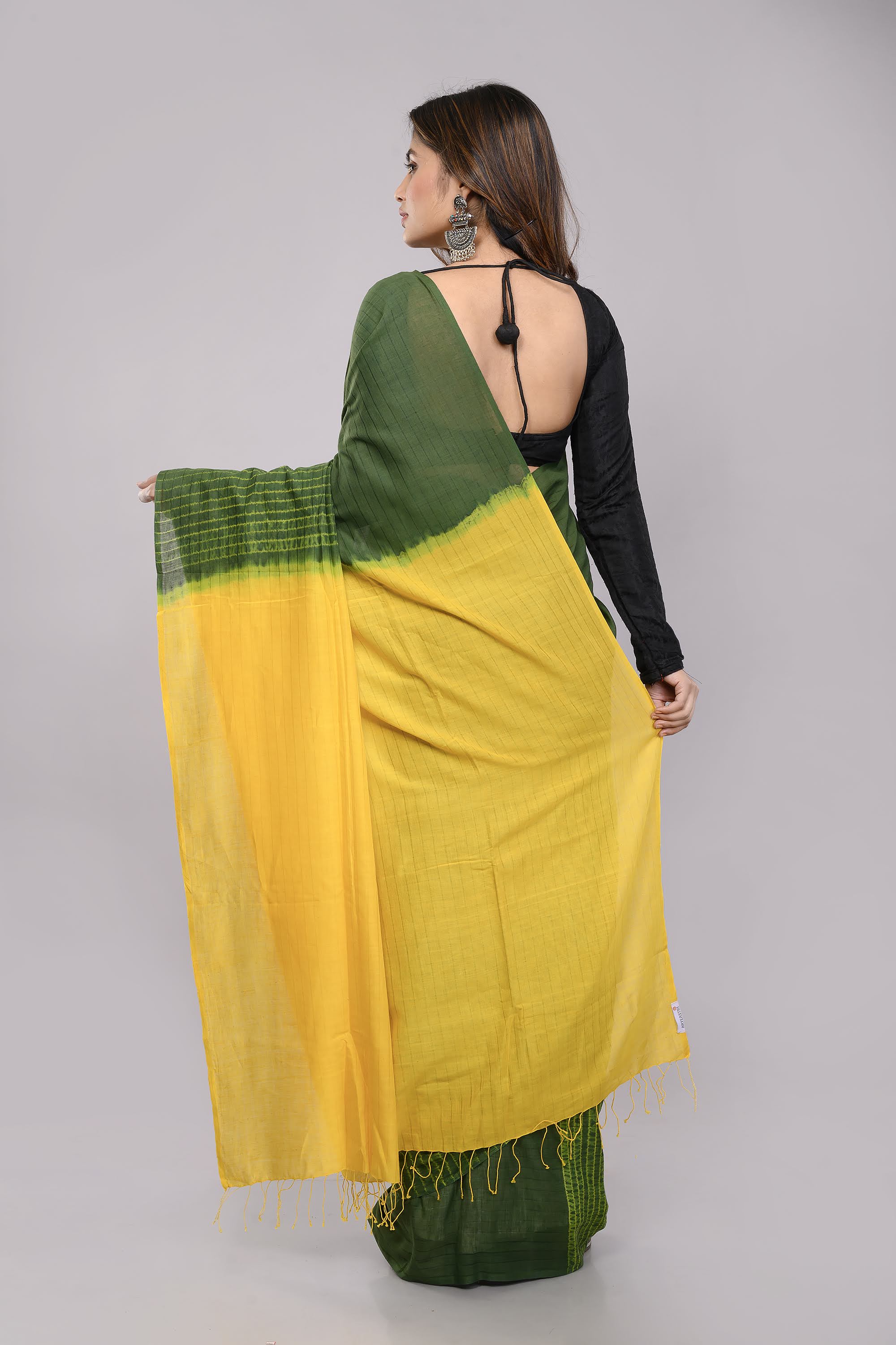 Hand Woven Shibori Cotton Saree