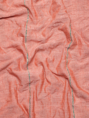 Peach Khesh Kantha Cotton  Saree