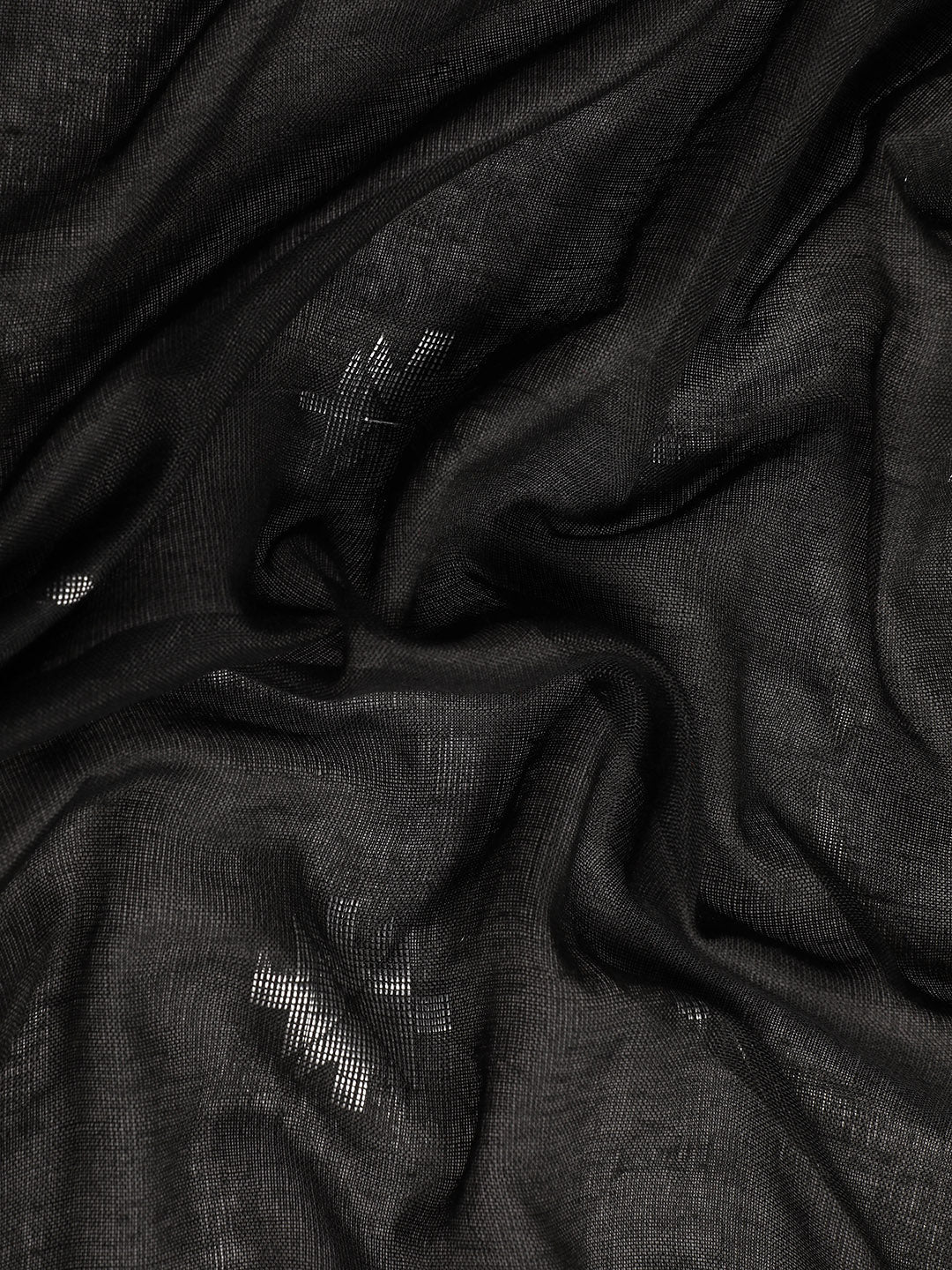Black White Woven Cotton Saree