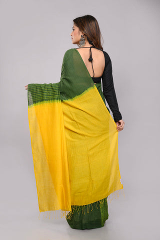 Hand Woven Shibori Cotton Saree