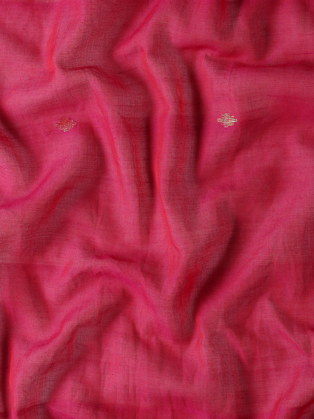 Magenta Zari Buti Handcrafted Jamdani Cotton Saree